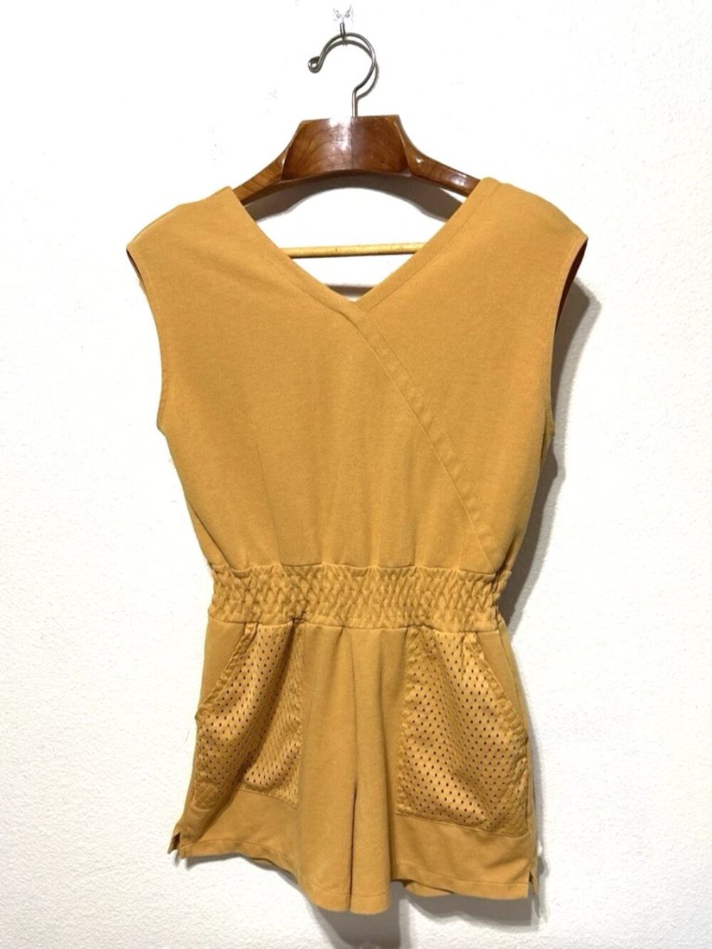 Nike Sportswear Terry Cloth Romper XL Shorts Tuscan Gold Sleeveless Jumpsuit
